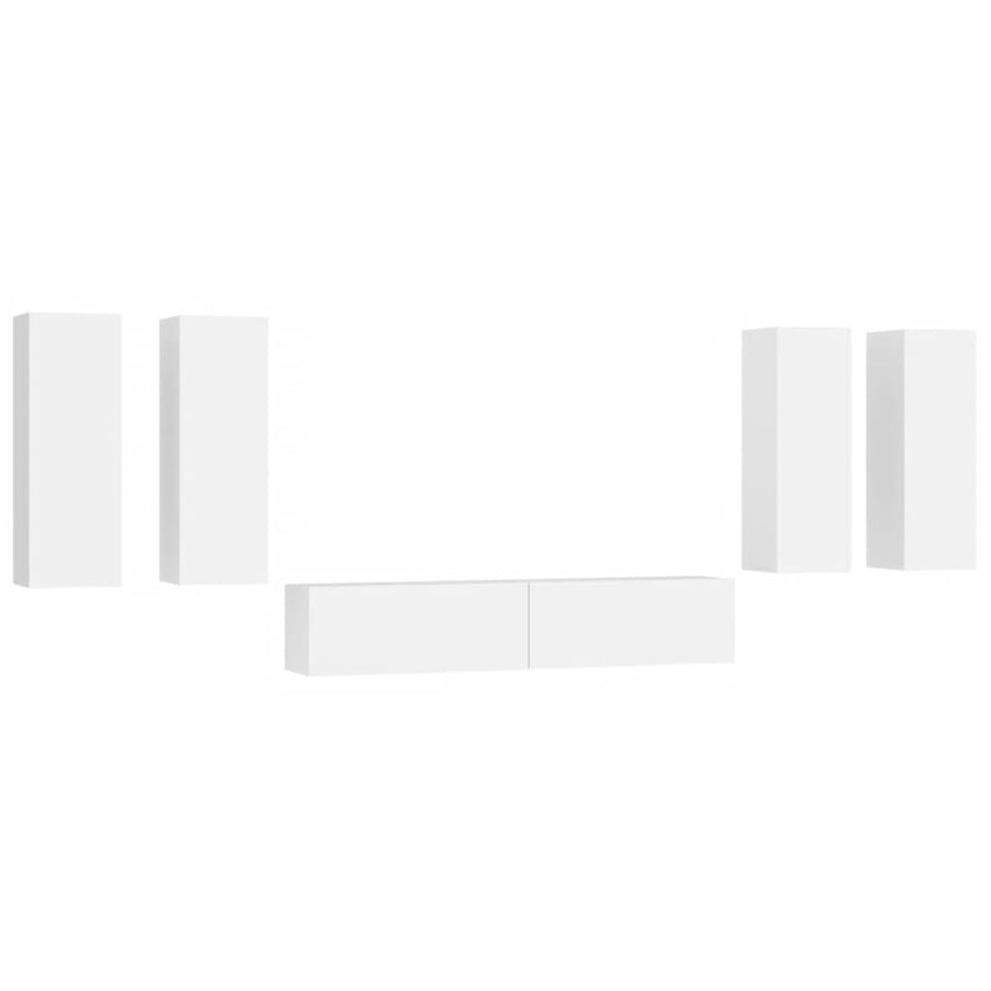 -Delige Tv-Meubelset Bewerkt Hout 30.5 x 30 x 90 cm Wit