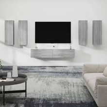 6-Delige Tv-Meubelset Bewerkt Hout Grijs Sonoma Eikenkleurig 30.5 x 30 x 90 cm
