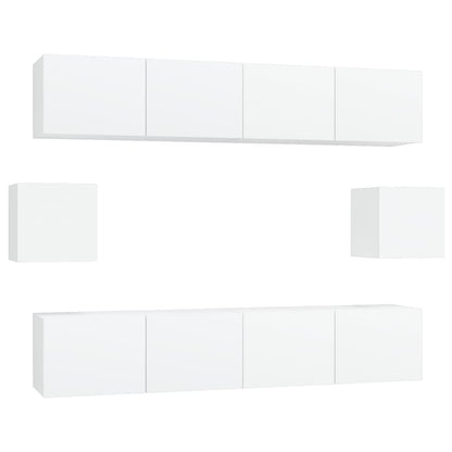 -Delige Tv-Meubelset Bewerkt Hout 80 x 30 x 30 cm Wit
