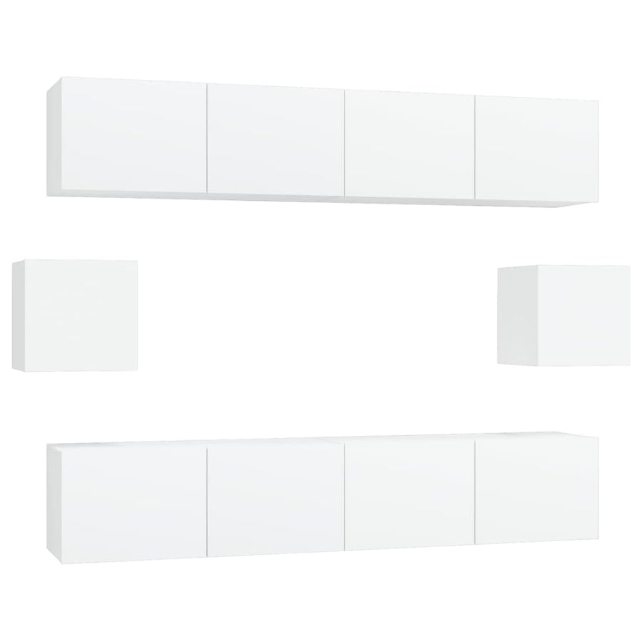 -Delige Tv-Meubelset Bewerkt Hout 80 x 30 x 30 cm Wit
