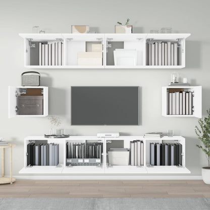 -Delige Tv-Meubelset Bewerkt Hout 80 x 30 x 30 cm Wit