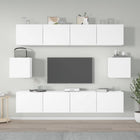 6-piece TV cabinet set, engineered wood, white