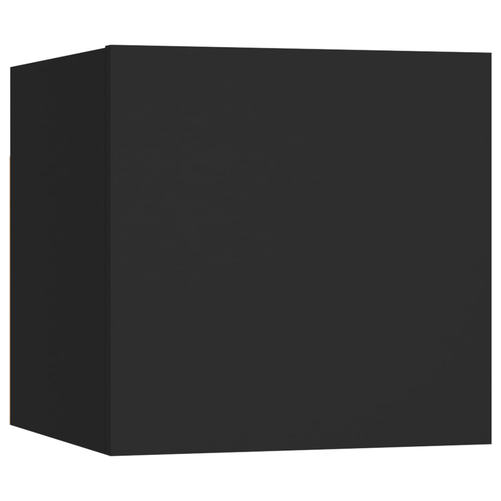 -Delige Tv-Meubelset Bewerkt Hout 80 x 30 x 30 cm Zwart
