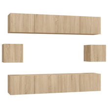 6-Delige Tv-Meubelset Bewerkt Hout Kleurig 80 cm Sonoma eiken
