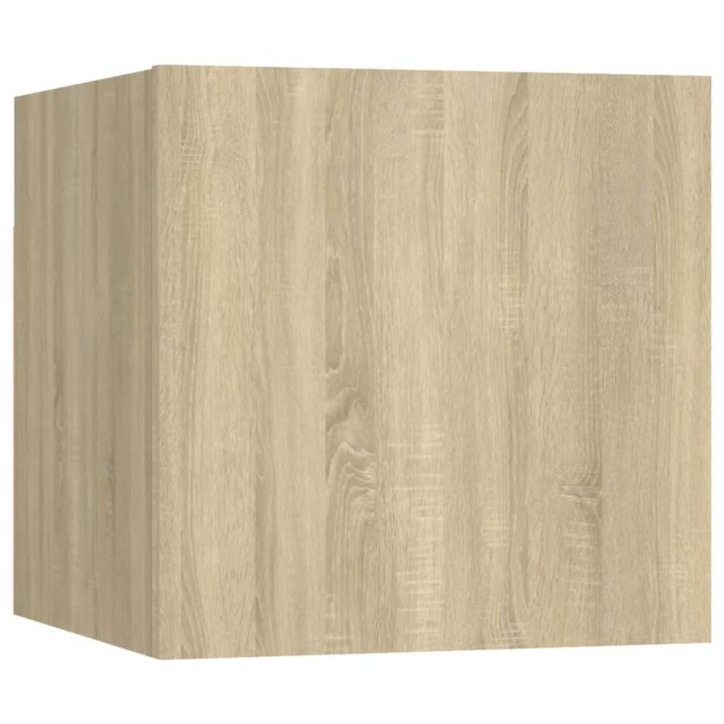 6-Delige Tv-Meubelset Bewerkt Hout Kleurig 80 cm Sonoma eiken