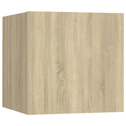 6-Delige Tv-Meubelset Bewerkt Hout Kleurig 80 cm Sonoma eiken