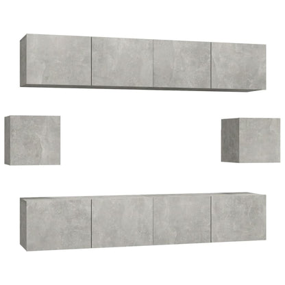 -Delige Tv-Meubelset Bewerkt Hout 80 x 30 x 30 cm Betongrijs