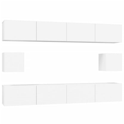 -Delige Tv-Meubelset Bewerkt Hout 100 x 30 x 30 cm Wit