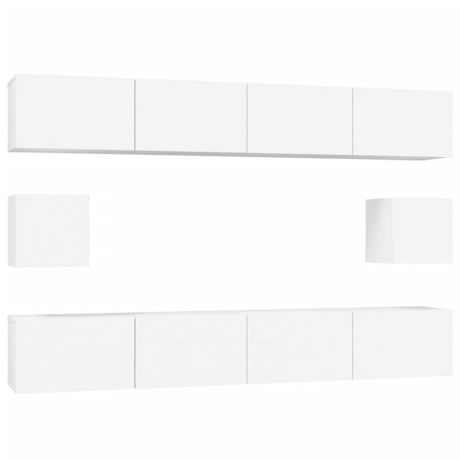 -Delige Tv-Meubelset Bewerkt Hout 100 x 30 x 30 cm Wit