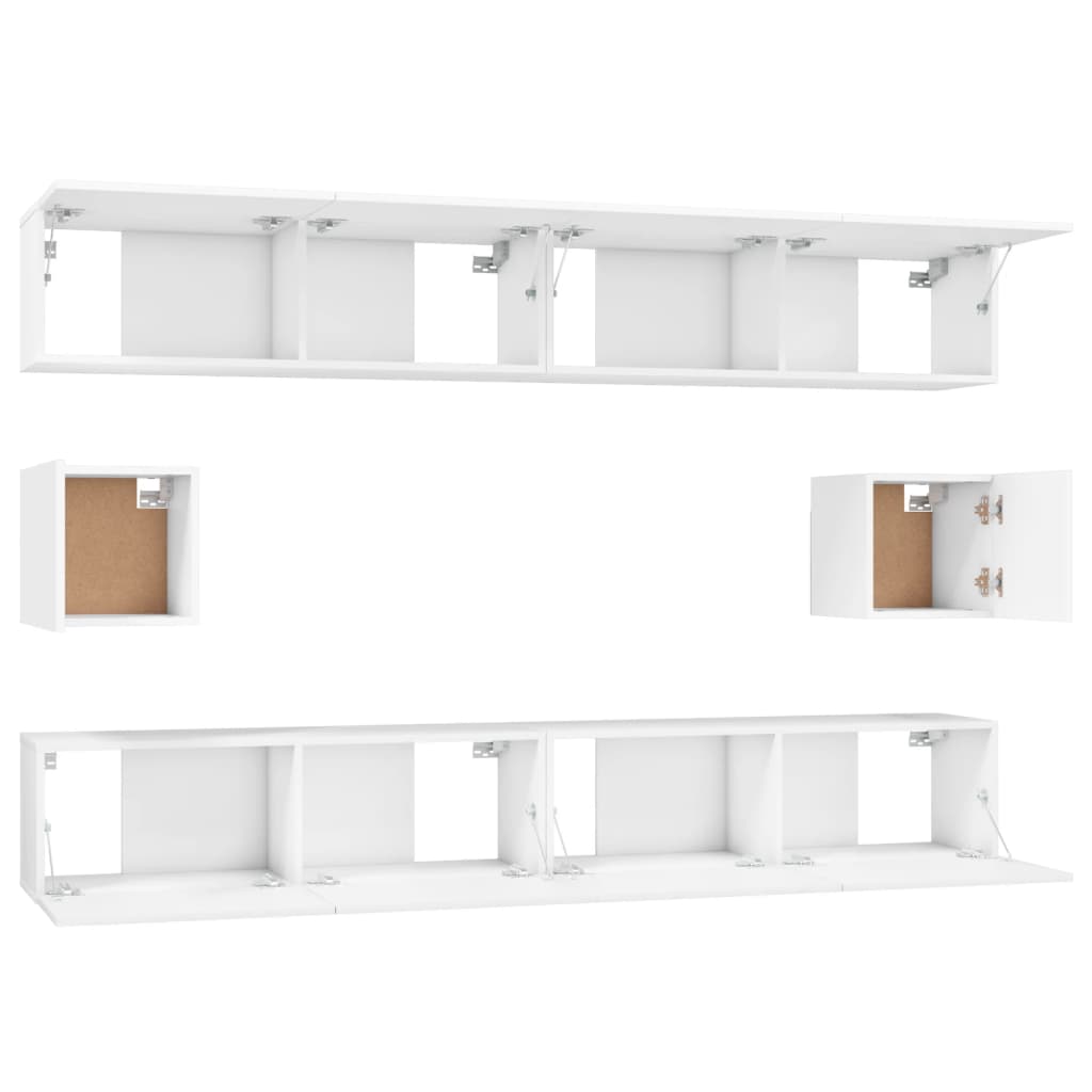 -Delige Tv-Meubelset Bewerkt Hout 100 x 30 x 30 cm Wit