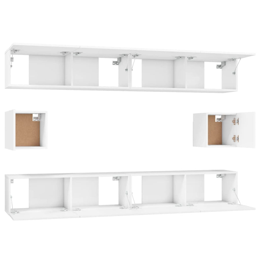 -Delige Tv-Meubelset Bewerkt Hout 100 x 30 x 30 cm Wit