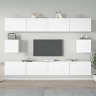 6-piece TV cabinet set, engineered wood, white