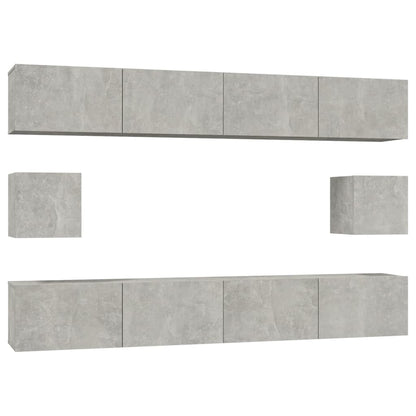 -Delige Tv-Meubelset Bewerkt Hout 100 x 30 x 30 cm Betongrijs