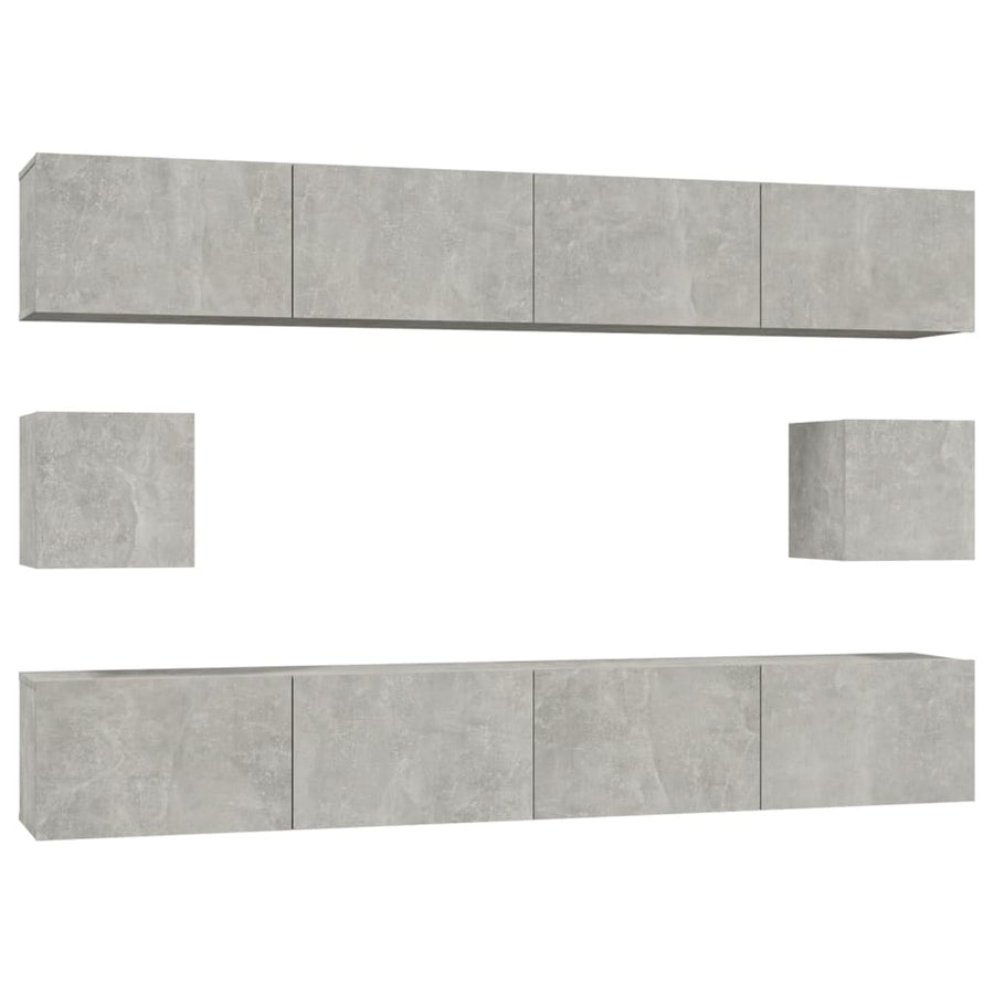 -Delige Tv-Meubelset Bewerkt Hout 100 x 30 x 30 cm Betongrijs
