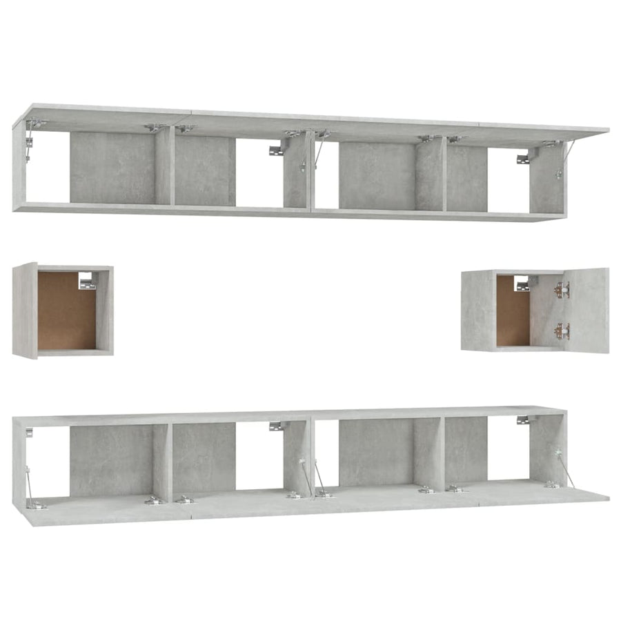 -Delige Tv-Meubelset Bewerkt Hout 100 x 30 x 30 cm Betongrijs