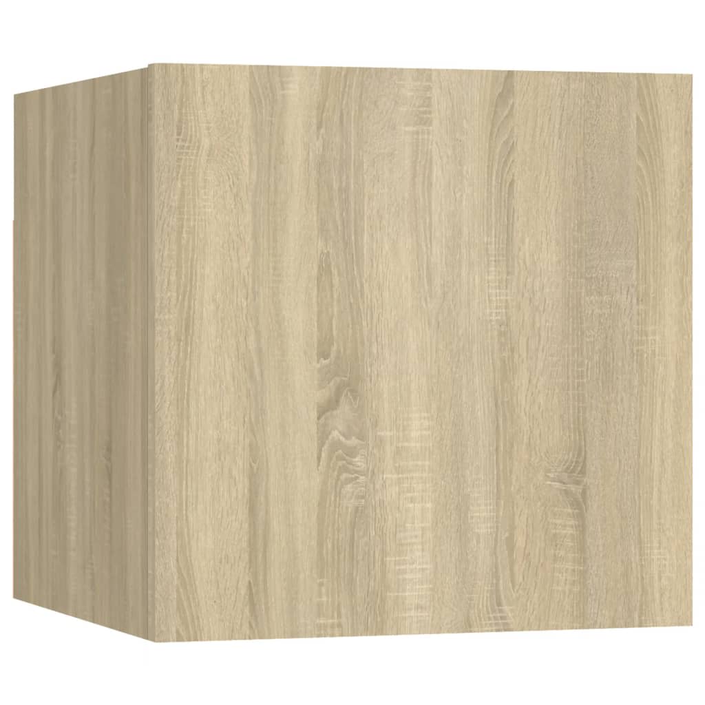 8-Delige Tv-Meubelset Bewerkt Hout Kleurig 80 cm Sonoma eiken