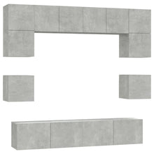 -Delige Tv-Meubelset Bewerkt Hout 80 x 30 x 30 cm Betongrijs