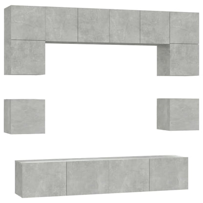 -Delige Tv-Meubelset Bewerkt Hout 80 x 30 x 30 cm Betongrijs