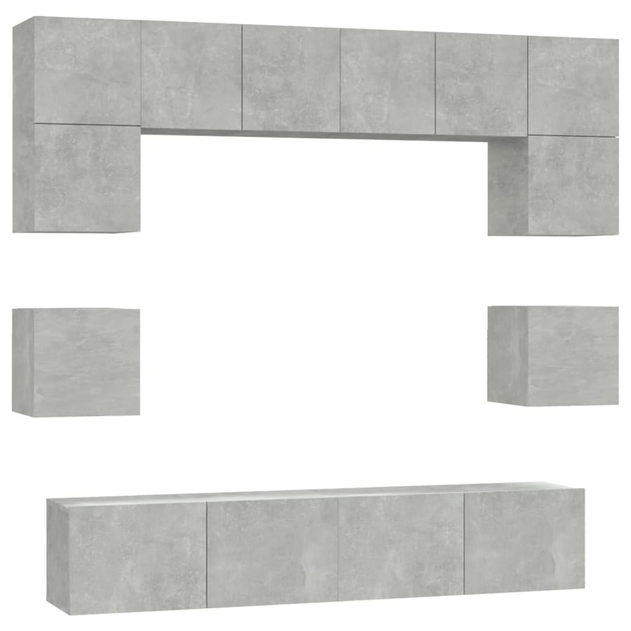 -Delige Tv-Meubelset Bewerkt Hout 80 x 30 x 30 cm Betongrijs