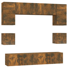 8-Delige Tv-Meubelset Bewerkt Hout Kleurig 80 cm