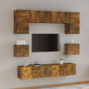 8-Piece TV Cabinet Set Engineered Wood Sonoma Oak 80 cm