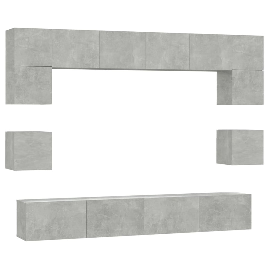 -Delige Tv-Meubelset Bewerkt Hout 100 x 30 x 30 cm Betongrijs