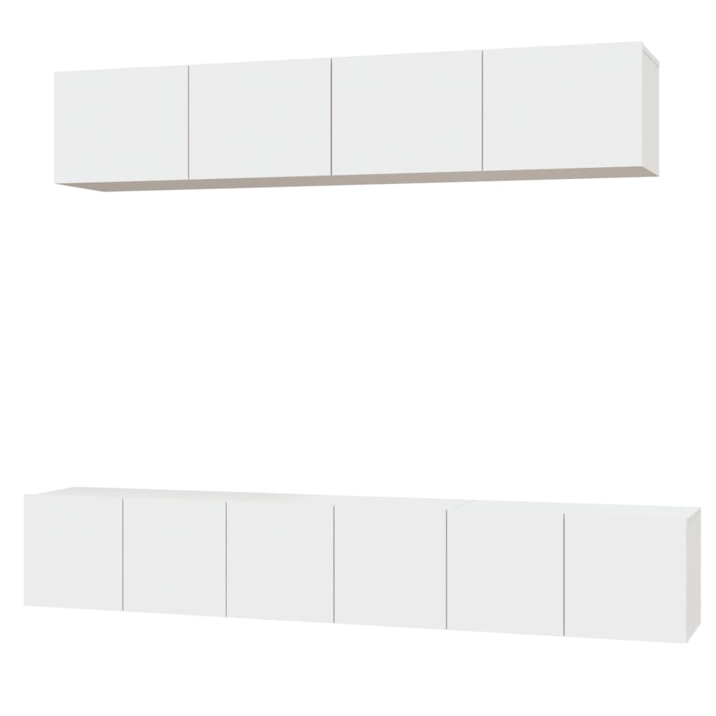 -Delige Tv-Meubelset Bewerkt Hout 80 x 30 x 30 cm Wit