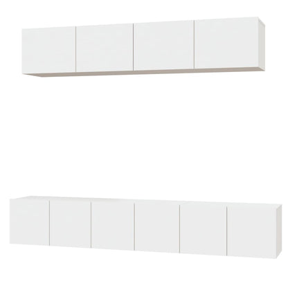 -Delige Tv-Meubelset Bewerkt Hout 80 x 30 x 30 cm Wit