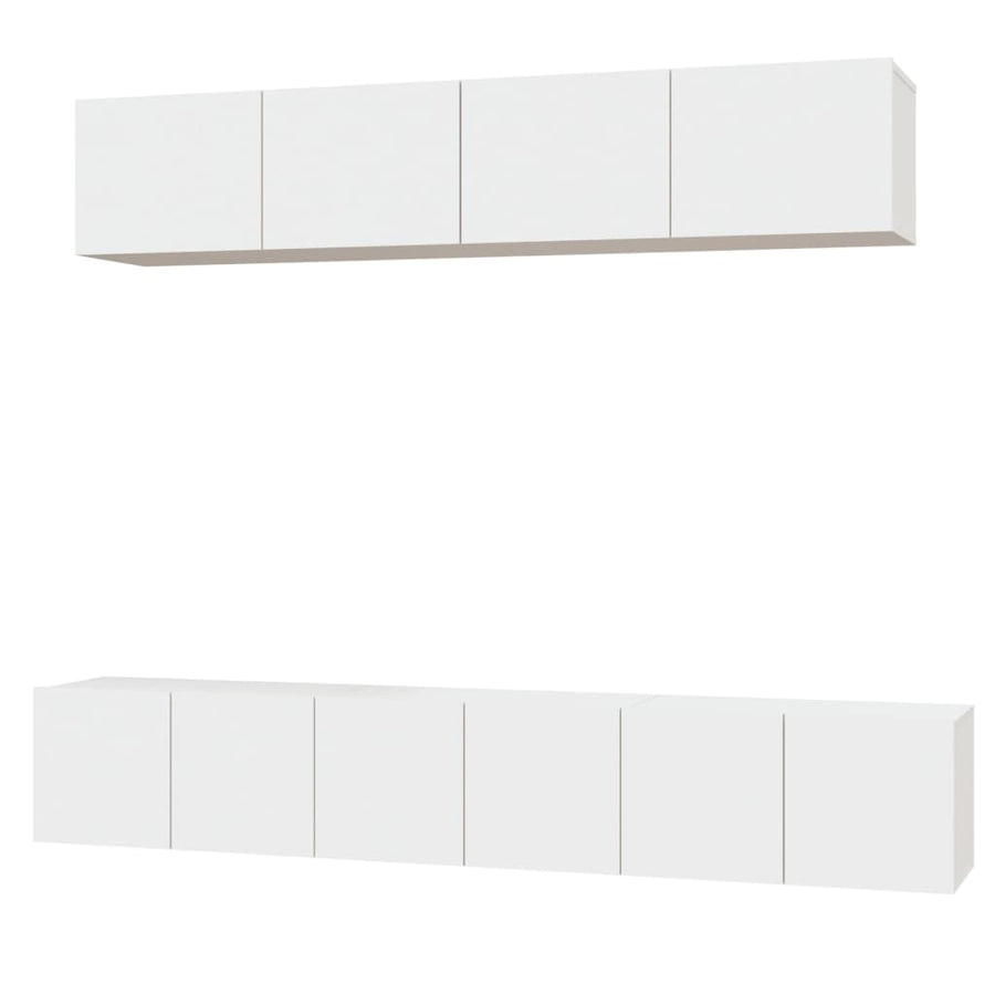 -Delige Tv-Meubelset Bewerkt Hout 80 x 30 x 30 cm Wit