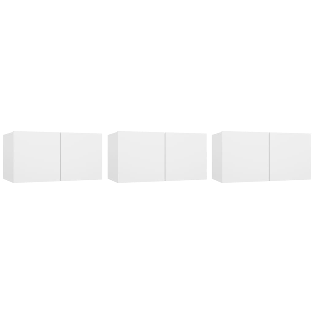 -Delige Tv-Meubelset Bewerkt Hout 80 x 30 x 30 cm Wit