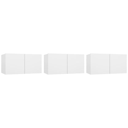 -Delige Tv-Meubelset Bewerkt Hout 80 x 30 x 30 cm Wit
