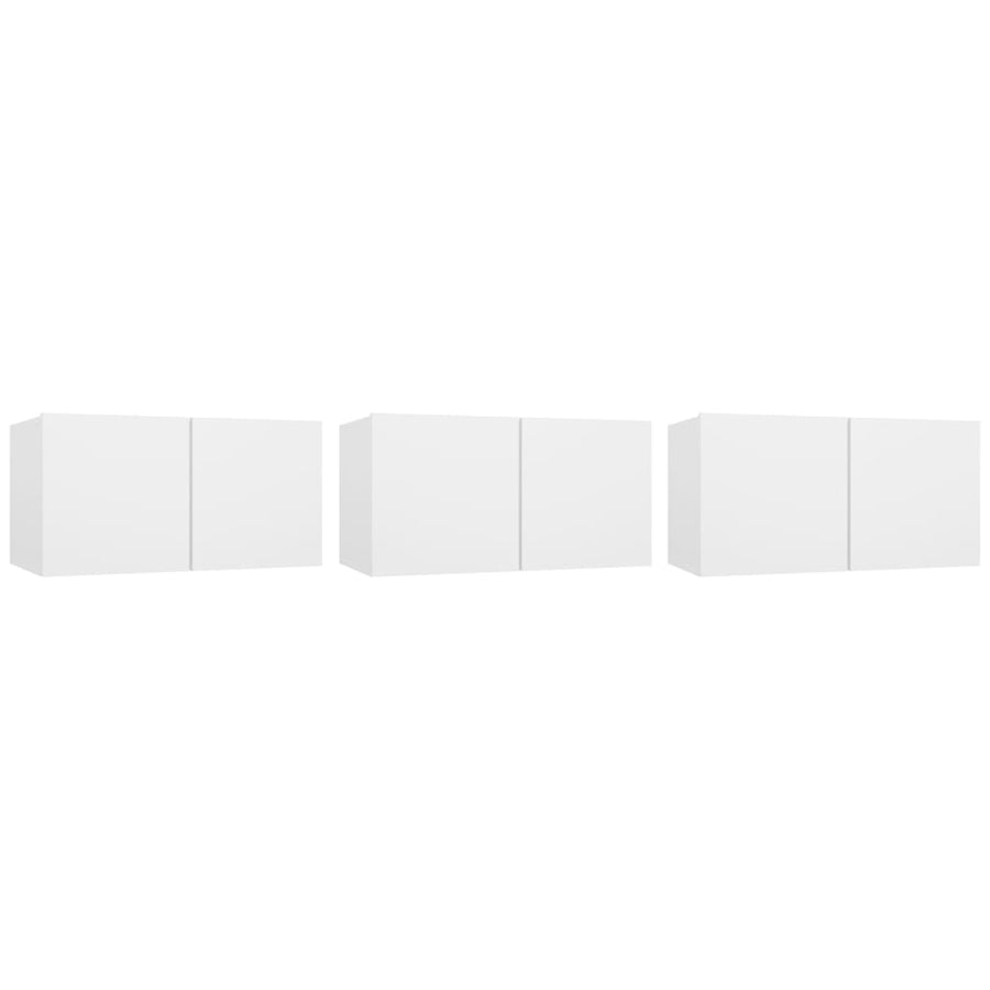 -Delige Tv-Meubelset Bewerkt Hout 80 x 30 x 30 cm Wit