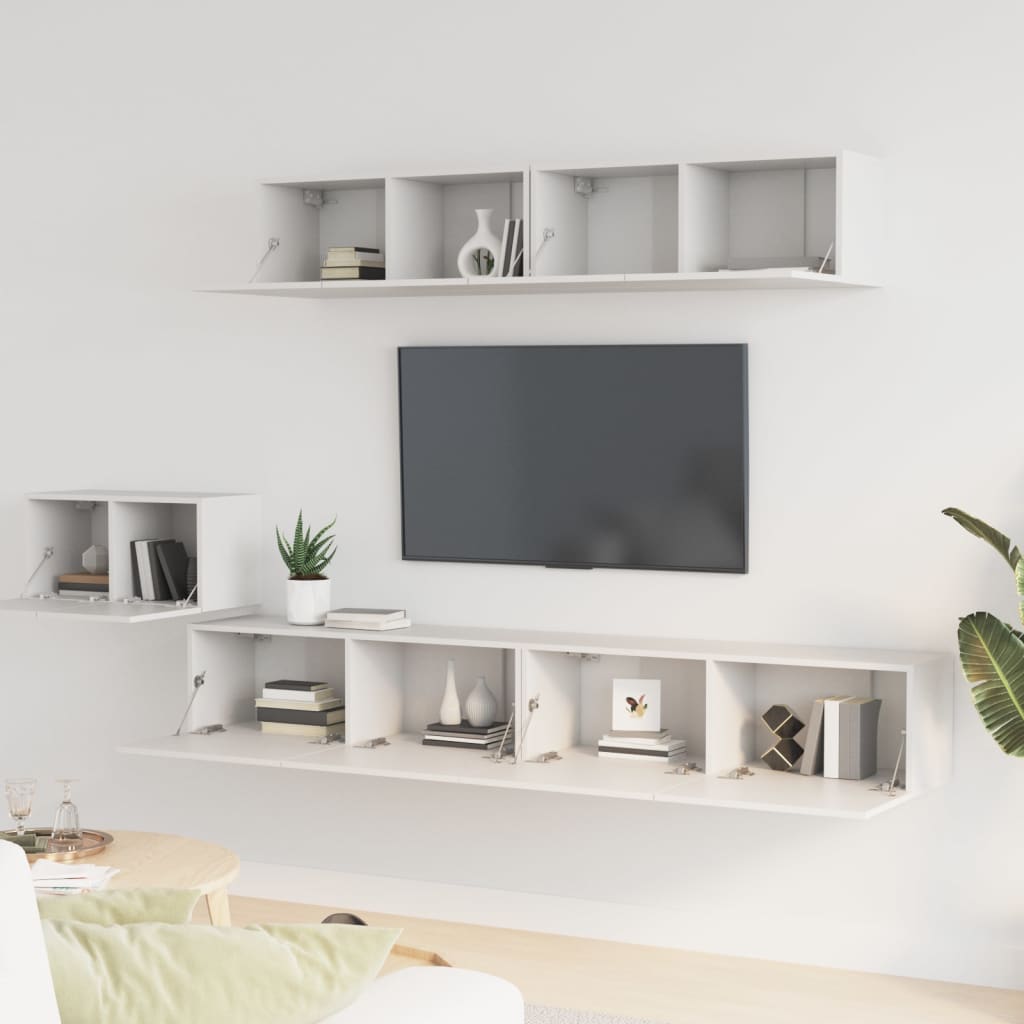 5-Delige Tv-Meubelset Bewerkt Hout 100 cm