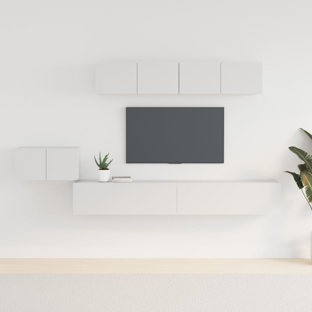 5-Delige Tv-Meubelset Bewerkt Hout 100 cm