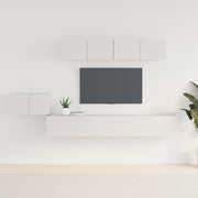 Tv-meubelset 5 delen 100 cm wit bewerkt hout