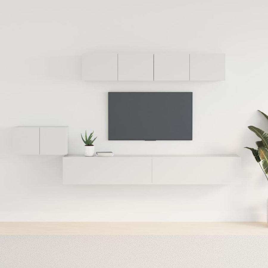 5-Delige Tv-Meubelset Bewerkt Hout 100 cm