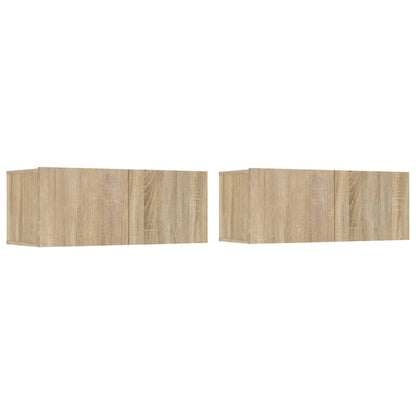 5-Delige Tv-Meubelset Bewerkt Hout Kleurig 100 cm Sonoma eiken