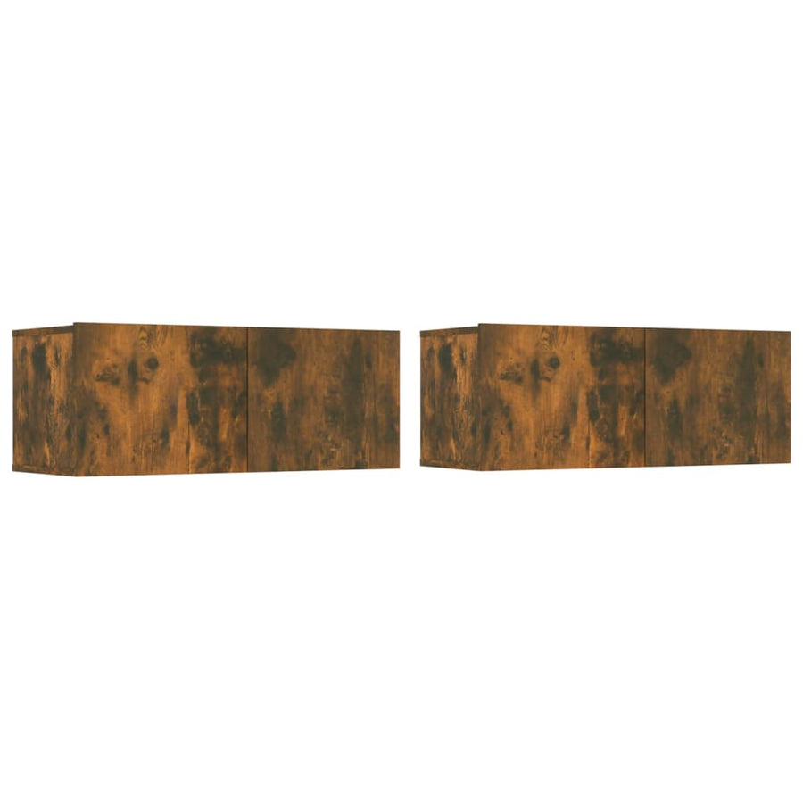 -Delige Tv-Meubelset Bewerkt Hout Kleurig 100 x 30 x 30 cm Gerookt eiken