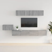 -Delige Tv-Meubelset Bewerkt Hout Eikenkleurig 100 x 30 x 30 cm Grijs sonoma