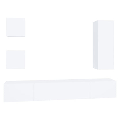 -Delige Tv-Meubelset Bewerkt Hout 80 x 30 x 30 cm Wit