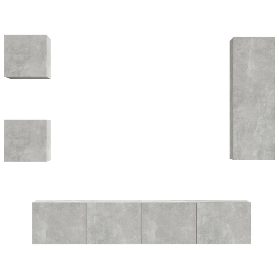 -Delige Tv-Meubelset Bewerkt Hout 80 x 30 x 30 cm Betongrijs