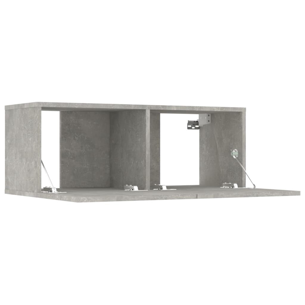 -Delige Tv-Meubelset Bewerkt Hout 80 x 30 x 30 cm Betongrijs