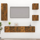 5-Piece TV Cabinet Set Engineered Wood Smoked Oak