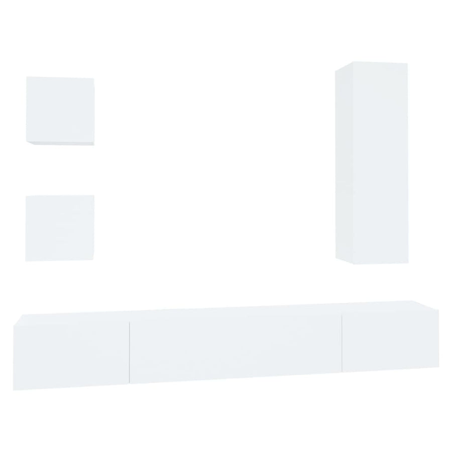 -Delige Tv-Meubelset Bewerkt Hout 100 x 30 x 30 cm Wit