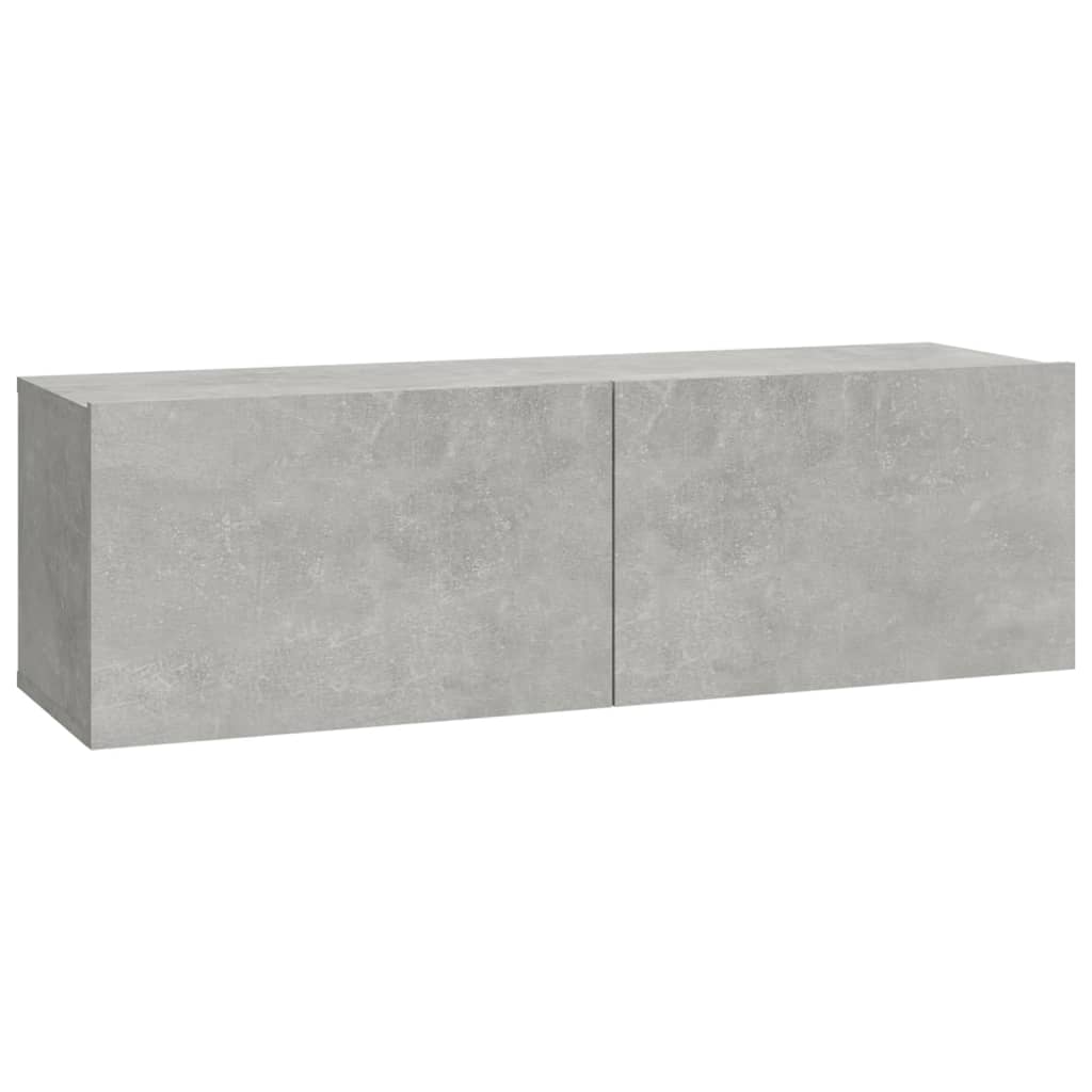 5-Delige Tv-Meubelset Bewerkt Hout Betongrijs 100 x 30 x 30 cm