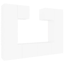 6-Delige Tv-Meubelset Bewerkt Hout 80 cm Wit
