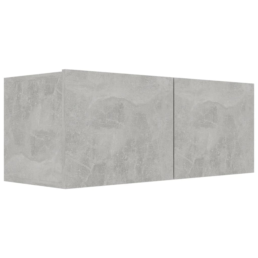 6-Delige Tv-Meubelset Bewerkt Hout 80 cm Betongrijs