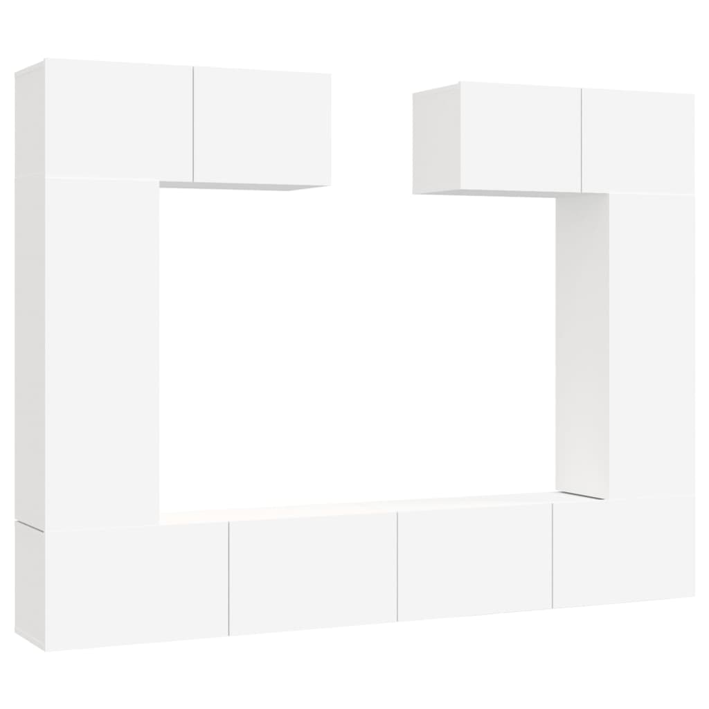 -Delige Tv-Meubelset Bewerkt Hout 100 x 30 x 30 cm Wit