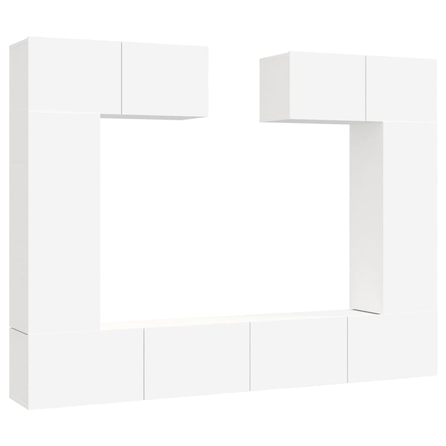 -Delige Tv-Meubelset Bewerkt Hout 100 x 30 x 30 cm Wit