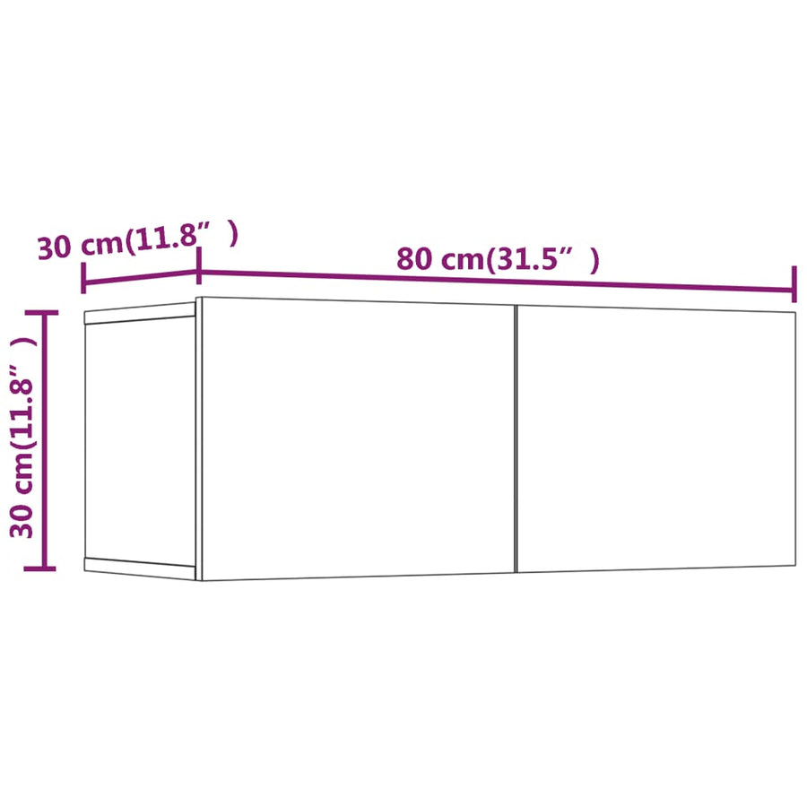 -Delige Tv-Meubelset Bewerkt Hout 100 x 30 x 30 cm Wit